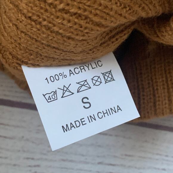 LMLALML Boys Brown Beanie Hat Ribbed Winter Stocking Hat Size Small - Picture 5 of 8